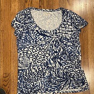 Lilly Pulitzer Navy and White Short Sleeve Top